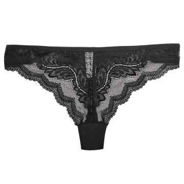 Hollow Out Lace Thong Underwear for Women: Transparent and Sexy Design