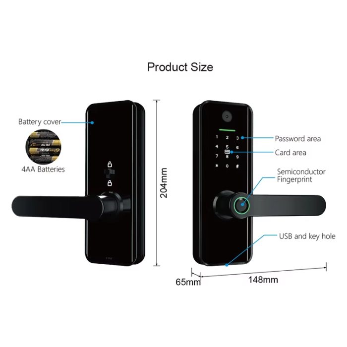 Умный кошачий глаз Tuya 3D Face Door Lock