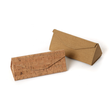 Handmade Eco Cork Wooden Magnetic Foldable Glasses Case with Custom Logo