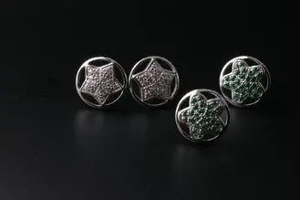 Small jewellery Star Silver CZ Earrings , cz stud earrings