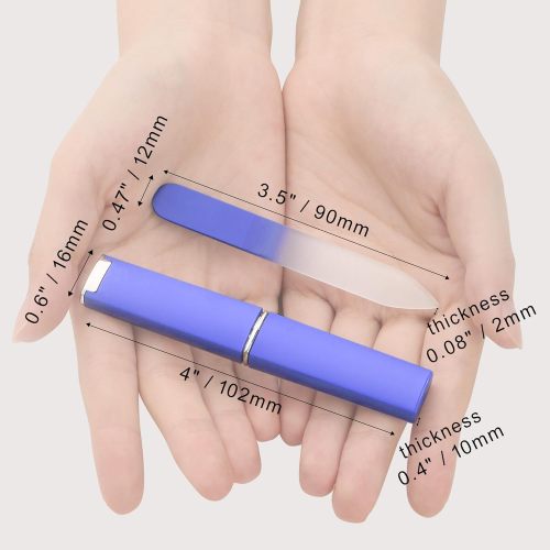 2 Pack Mini Glass Nail File with Case