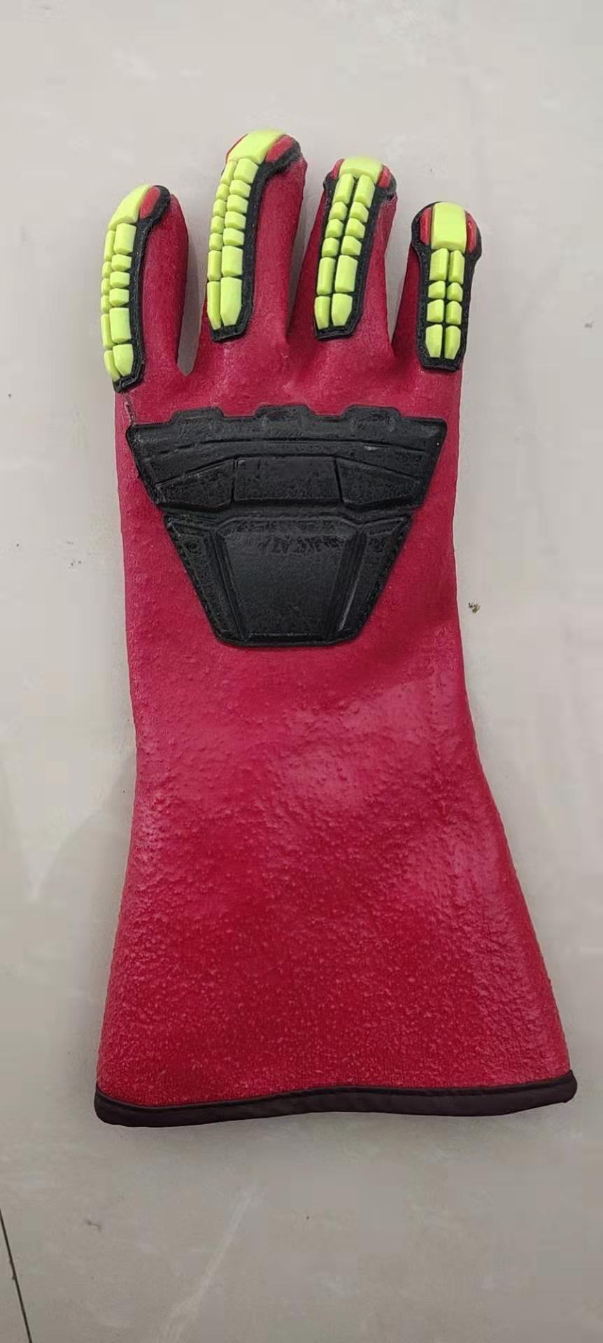 TPR en PVF largo PVC anti impacto Trabajo laboral industrial Guantes químicos industriales