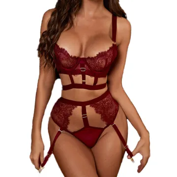 OEM ODM Private Label Luxury Custom Logo Dropshipping Lace Garter Belt Lingerie Set