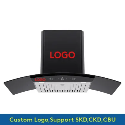 Black Paint Color Extractor Hood 60cm Kitchen Range Hood