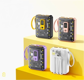 แหล่งพลังงานแบบพกพา Super Fast Charge โปร่งใส Mech Punk สไตล์สี่สีที่มีอยู่ทั้งสี่สีเป็นที่นิยม