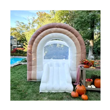 PVC Rainbow Inflatable Bounce House Jumping Castle Rental for Indoor and Outdoor Kids' Parties