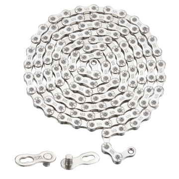 6-12 Speed Antirust Plated Bicycle Chain: Quick Link VXM ZSC, 116L, Silver
