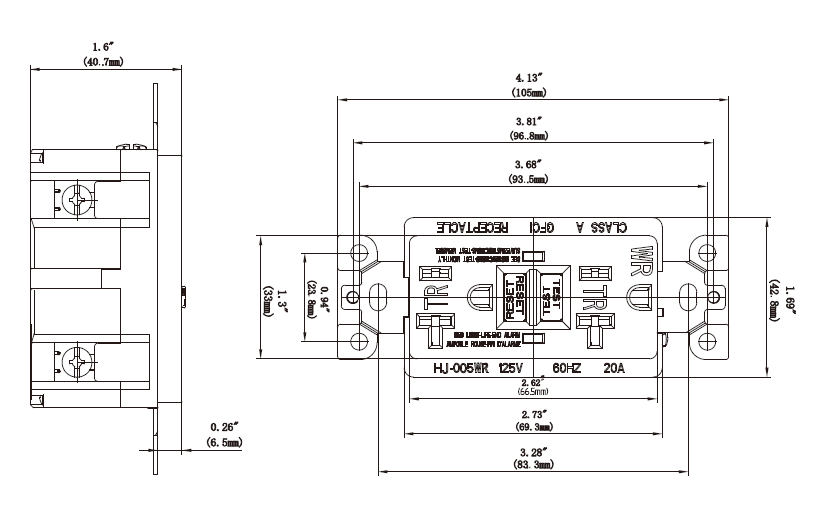 GFCI 20A, TR&WR