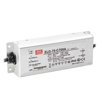 Mean Well Waterproof 75W 700mA PWM LED Driver ELG-75-C700B-3Y