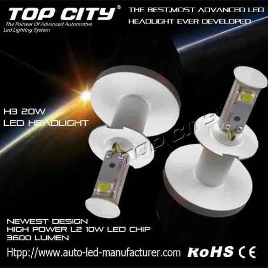 TOPCITY Latest Car LED Headlight, High Quality 20W 3200LM H3 H7 9005/HB3 9006/HB4 5202 PSX24W H8/H9/H11 Car Headlight bulbs