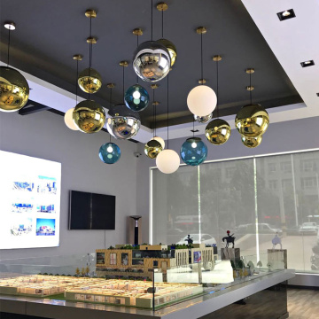 Modern Chandelier Classic Home Decor Custom Color Round LED Bubble Ball Modern Glass Pendant Light