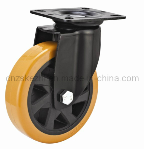 Mh4 Med-Heavy Duty Swivel Type Double Ball Bearing Black PU Wheel Caster