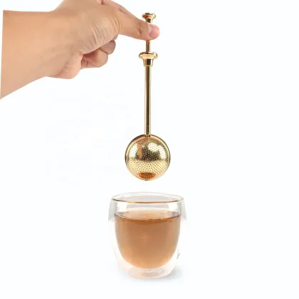 Stainless Steel Fine Mesh Gold Tea Ball Strainer for Loose Leaf Teas