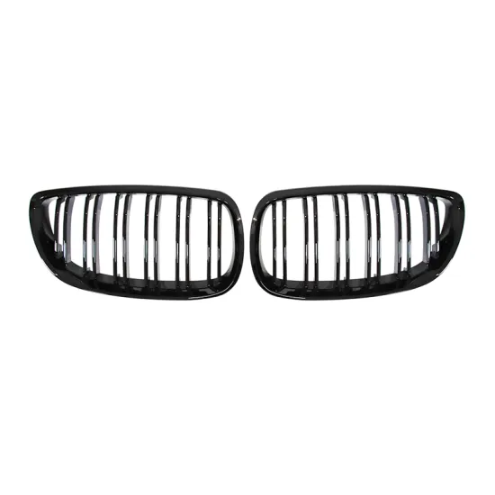 Double Salt Glossy Black Front Car Grille ABS Material for BMW 3 Series E92 2006-2009