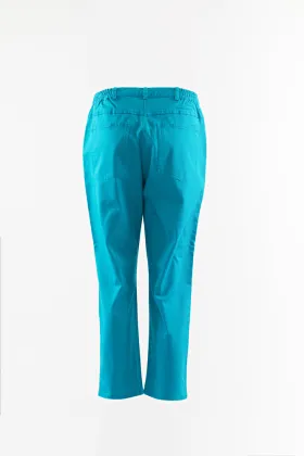 Ladies Aqua cotton trousers