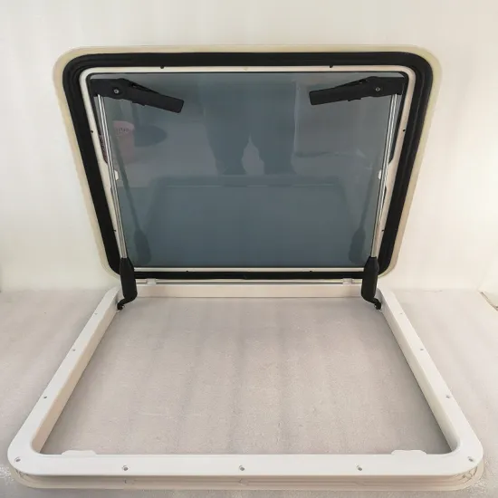 630x630mm Square Marine Grade Nylon Boat Deck Hatch Window with Tempered Glass and Trim Ring