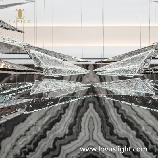 Technology sense metal chandelier Villa hotel conference hall custom chandelier Triangular diamond shape chandelier