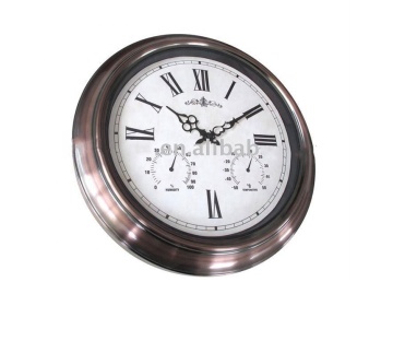 18 Inch Vintage Plating Waterproof Metal Decorative Wall Clock