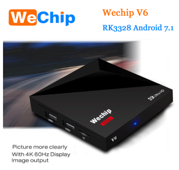 2017 shenzhen google play store app free download wechip v6 smart rk3328 android 7.1 tv box from JoinWe