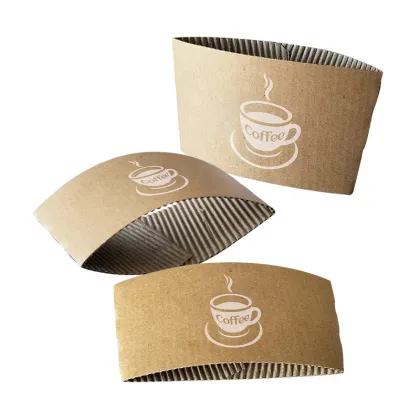 Custom Logo Brown Kraft Coffee Cup Sleeve for Hot Drinks
