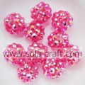 El más nuevo Rhinestone de resina 10 * 12MM bolas de bolas Hot Clear Rose AB para pulseras