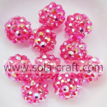 Newest Resin Rhinestone 10*12MM ball Beads Hot Clear Rose AB For Bracelets