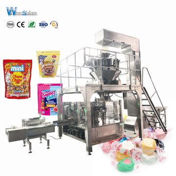 Auto Lollipop Candies Doypack Zipper Pouch Packing Machine