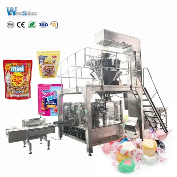 Auto Lollipop Candies Doypack Zipper Pouch Packing Machine