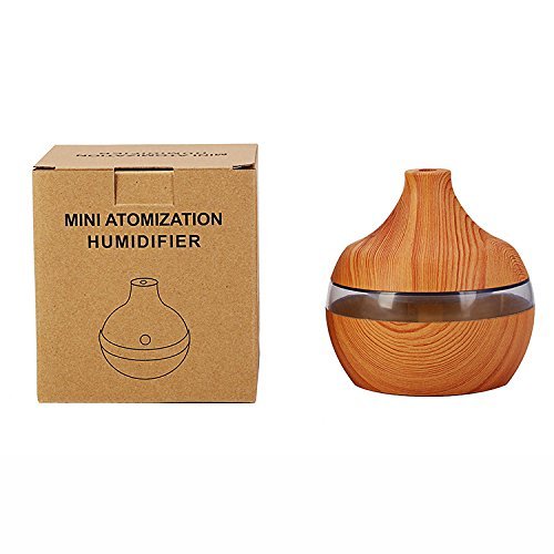 300ml Ultrasonic Cool Mist Humidifier Wood Grain Design