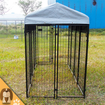 Hot outside large black dog kennel crates