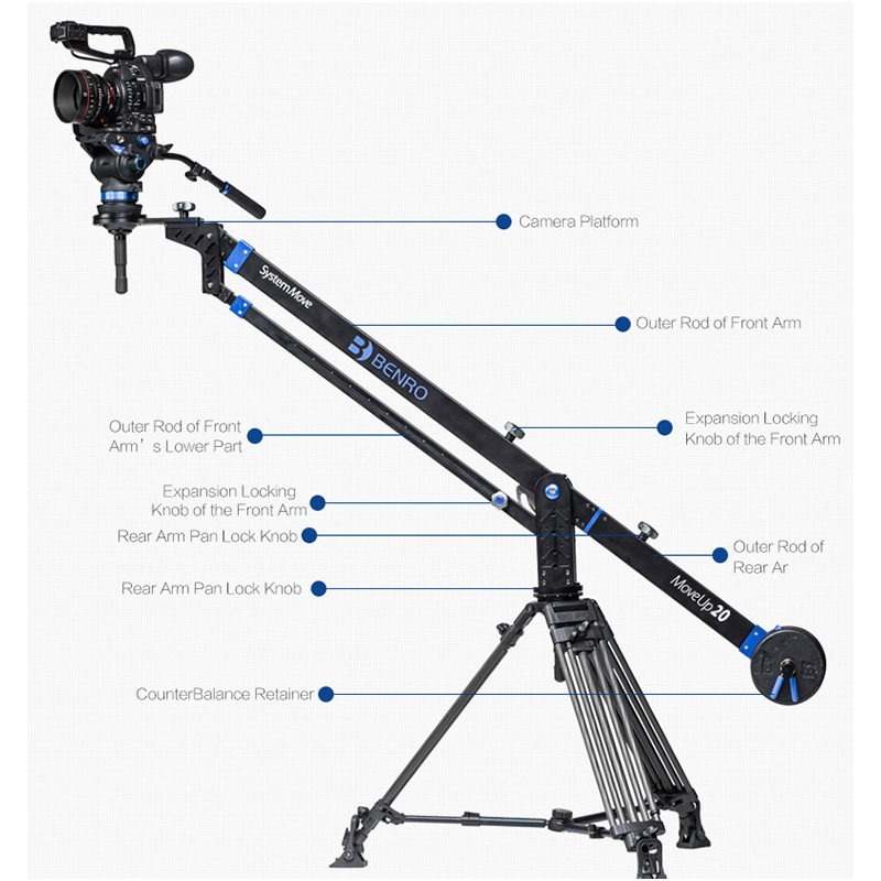 Benro Moveup20 Travel Video Jib Crane Professional Auminium