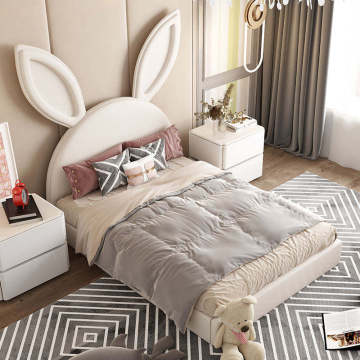 Nordic bedroom INS wind rabbit children's bed