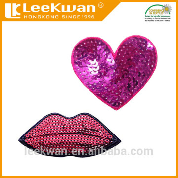 Kinds of sequin embroidery applique with sew-on backing