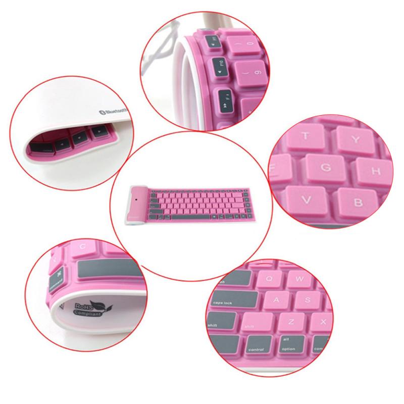 4 Colors Wireless Keyboard Foldable Universal Portable Bluetooth Soft Silicone For Smart Phone Laptop Computer Peripherals
