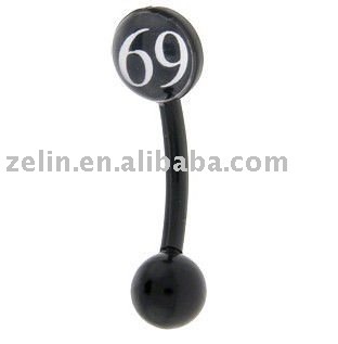 16 Gauge BIOPLAST 69 Logo body piercing jewelry eyebrow ring