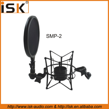 studio quality microphone shock mount with integrated pop filter for broadcast