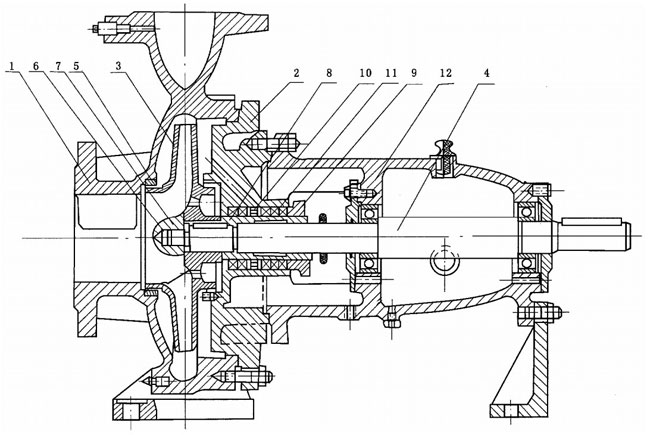 water pump configuration drawing