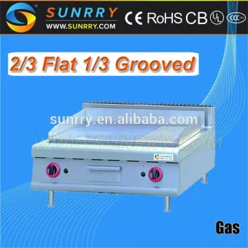 Restaurant table top commercial lava rock induction griddle and gas contact grill stove