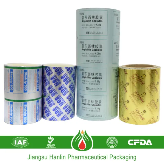 printed hard temper industrial medicine packing tablets aluminum foil roll