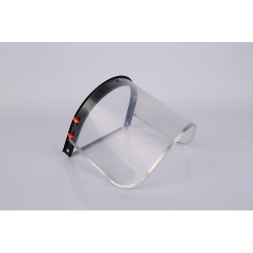 Transparent protective face shield with aluminum frame