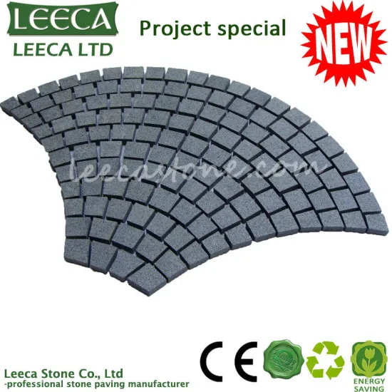 Big size dark grey fan mesh paving stone