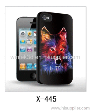 Wolf Bild 3d Cover für Iphone4, pc Case Gummi beschichtet, mehrere Farben verfügbar