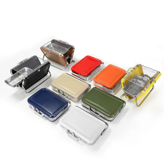 Mini Suitcase Camping charcoal bbq grill Travelling Folding Stainless Steel Charcoal Barbecue Portable Bbq Grills