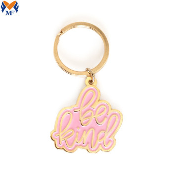 Metal Enamel Kindness Is Free Smile Keychain