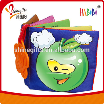 flexible infant cloth book with teether