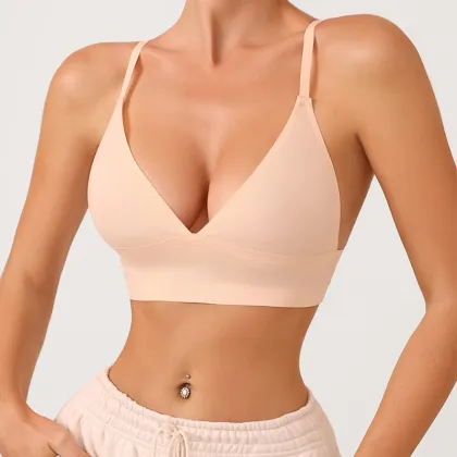Seamless Ice Silk Wireless No Pad Bra Top