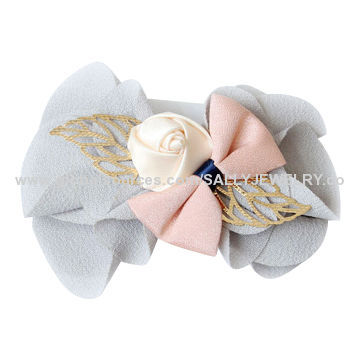 Gorgeous Pink Bowknot Rosettes Head Barrette, OEM Orders Are Welcome