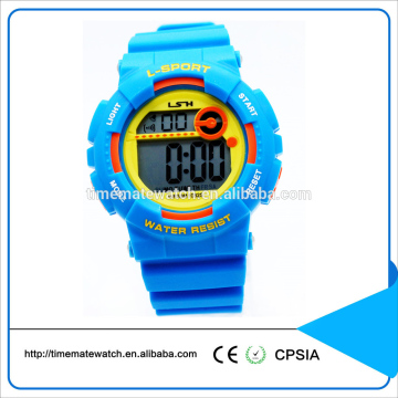 Silicone Customized Logo Blue Cold Light Multi-function Kid Digital Watch For Chirstmas Gifts