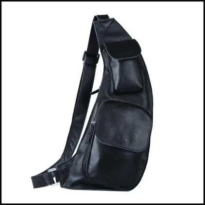 New simple men leather chest cross body bag