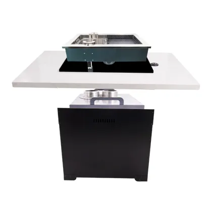 Lifting barbecue hot pot table